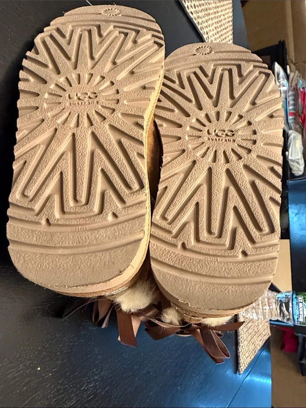 UGG Kids Chestnut Suede Shearling Boots